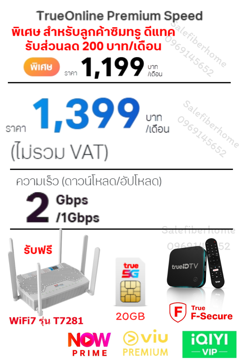 ติดเน็ตบ้านทรู TrueOnline Premium Speed